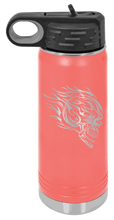 Load image into Gallery viewer, Skull With Flames Laser Engraved Water Bottle
