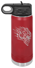 Load image into Gallery viewer, Skull With Flames Laser Engraved Water Bottle
