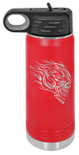 Load image into Gallery viewer, Skull With Flames Laser Engraved Water Bottle
