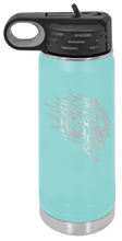 Load image into Gallery viewer, Skull With Flames Laser Engraved Water Bottle
