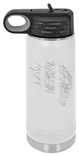 Load image into Gallery viewer, Skull With Flames Laser Engraved Water Bottle
