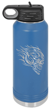 Load image into Gallery viewer, Skull With Flames Laser Engraved Water Bottle
