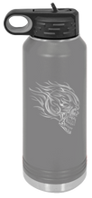 Load image into Gallery viewer, Skull With Flames Laser Engraved Water Bottle
