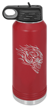 Load image into Gallery viewer, Skull With Flames Laser Engraved Water Bottle
