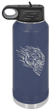 Load image into Gallery viewer, Skull With Flames Laser Engraved Water Bottle
