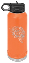 Load image into Gallery viewer, Skull With Flames Laser Engraved Water Bottle
