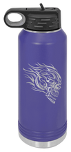 Load image into Gallery viewer, Skull With Flames Laser Engraved Water Bottle
