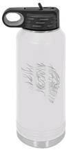Load image into Gallery viewer, Skull With Flames Laser Engraved Water Bottle
