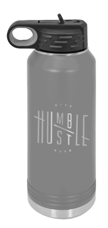 Stay Humble - 32oz Water Bottle Laser Engraved- Dark Grey