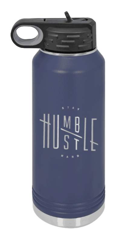 Stay Humble - 32oz Water Bottle Laser Engraved- Navy