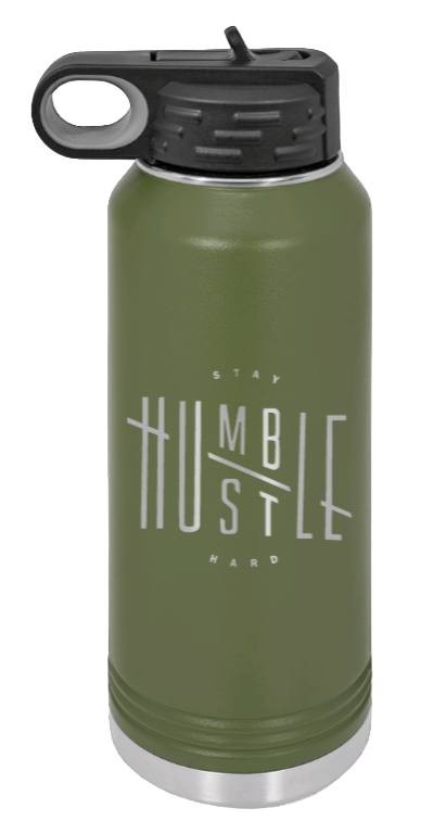 Stay Humble - 32oz Water Bottle Laser Engraved- Olive