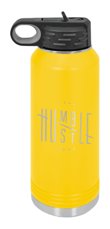 Stay Humble - 32oz Water Bottle Laser Engraved- Yellow