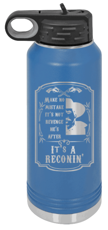 Tombstone Reconin - 32oz Water Bottle Laser Engraved- Royal Blue