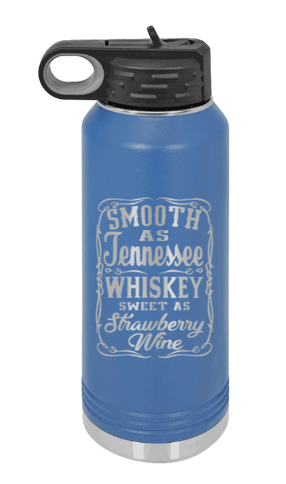 Tennessee Whiskey - 32oz Water Bottle Laser Engraved- Royal Blue