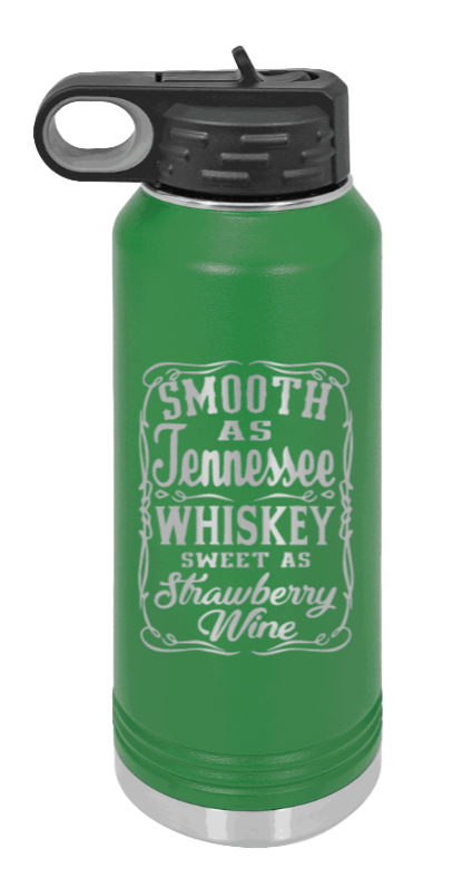 Tennessee Whiskey - 32oz Water Bottle Laser Engraved- Green