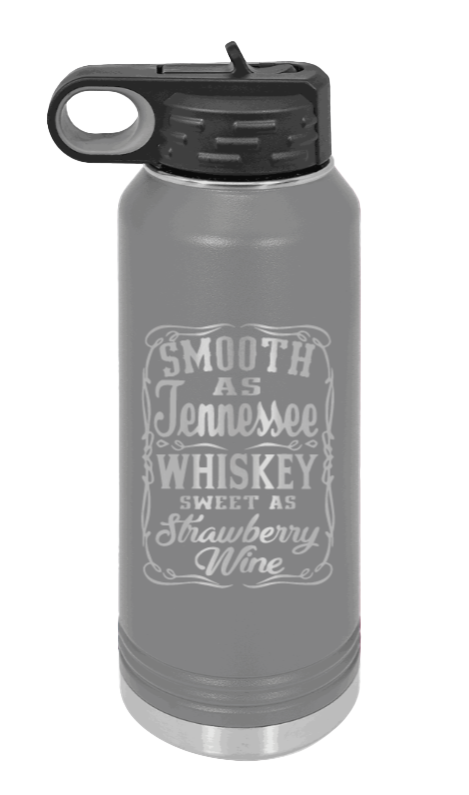 Tennessee Whiskey - 32oz Water Bottle Laser Engraved- Dark Grey