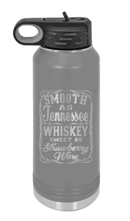 Tennessee Whiskey - 32oz Water Bottle Laser Engraved- Dark Grey