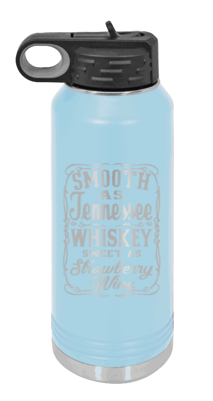 Tennessee Whiskey - 32oz Water Bottle Laser Engraved- Light Blue