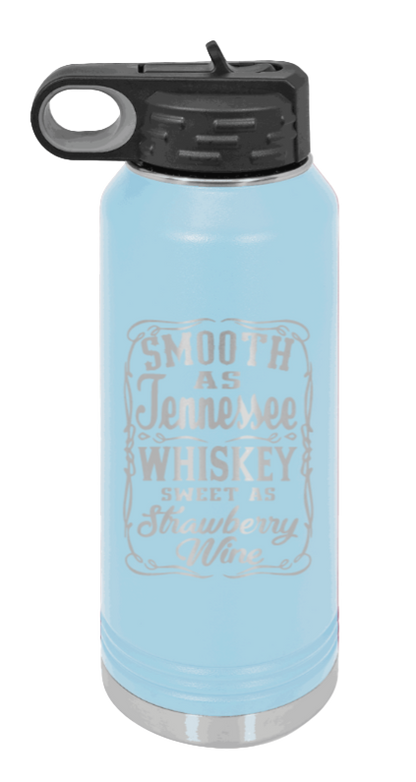 Tennessee Whiskey - 32oz Water Bottle Laser Engraved- Light Blue