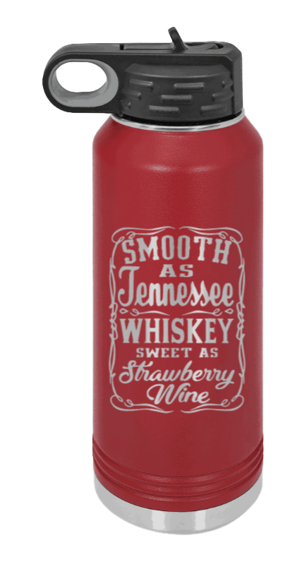 Tennessee Whiskey - 32oz Water Bottle Laser Engraved- Maroon