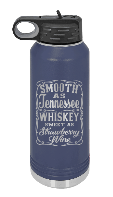 Tennessee Whiskey - 32oz Water Bottle Laser Engraved- Navy