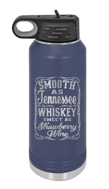 Tennessee Whiskey - 32oz Water Bottle Laser Engraved- Navy