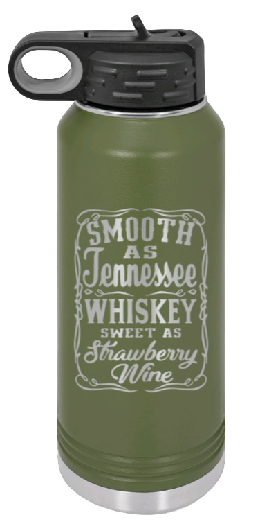 Tennessee Whiskey - 32oz Water Bottle Laser Engraved- Olive