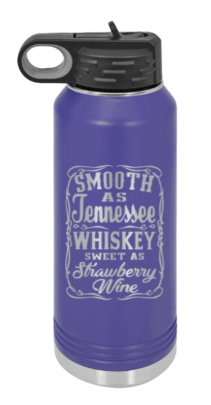 Tennessee Whiskey - 32oz Water Bottle Laser Engraved- Purple