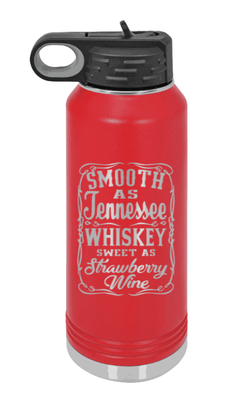 Tennessee Whiskey - 32oz Water Bottle Laser Engraved- Red