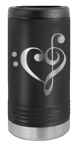 Love Music Laser Engraved Slim Can Insulated Koosie