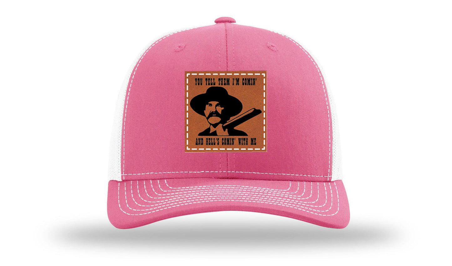Tombstone Hell's Comin' Leather Patch Richardson 112 Hat