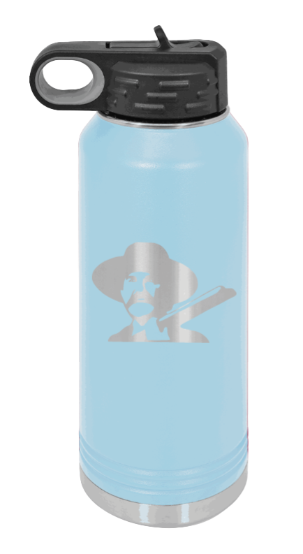 Tombstone 2 Hells Coming  - 32oz Water Bottle Laser Engraved- Light Blue