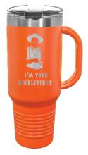 Load image into Gallery viewer, Tombstone I&#39;m Your Huckleberry 40oz Handle Mug Laser Engraved
