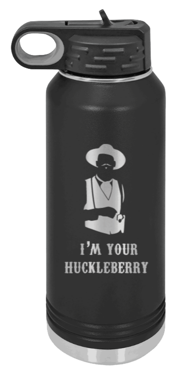 Tombstone 3 Huckleberry  - 32oz Water Bottle Laser Engraved- Black
