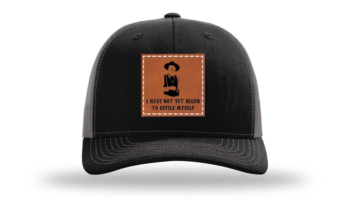 Not Yet Begun To Defile Leather Patch Richardson 112 Hat