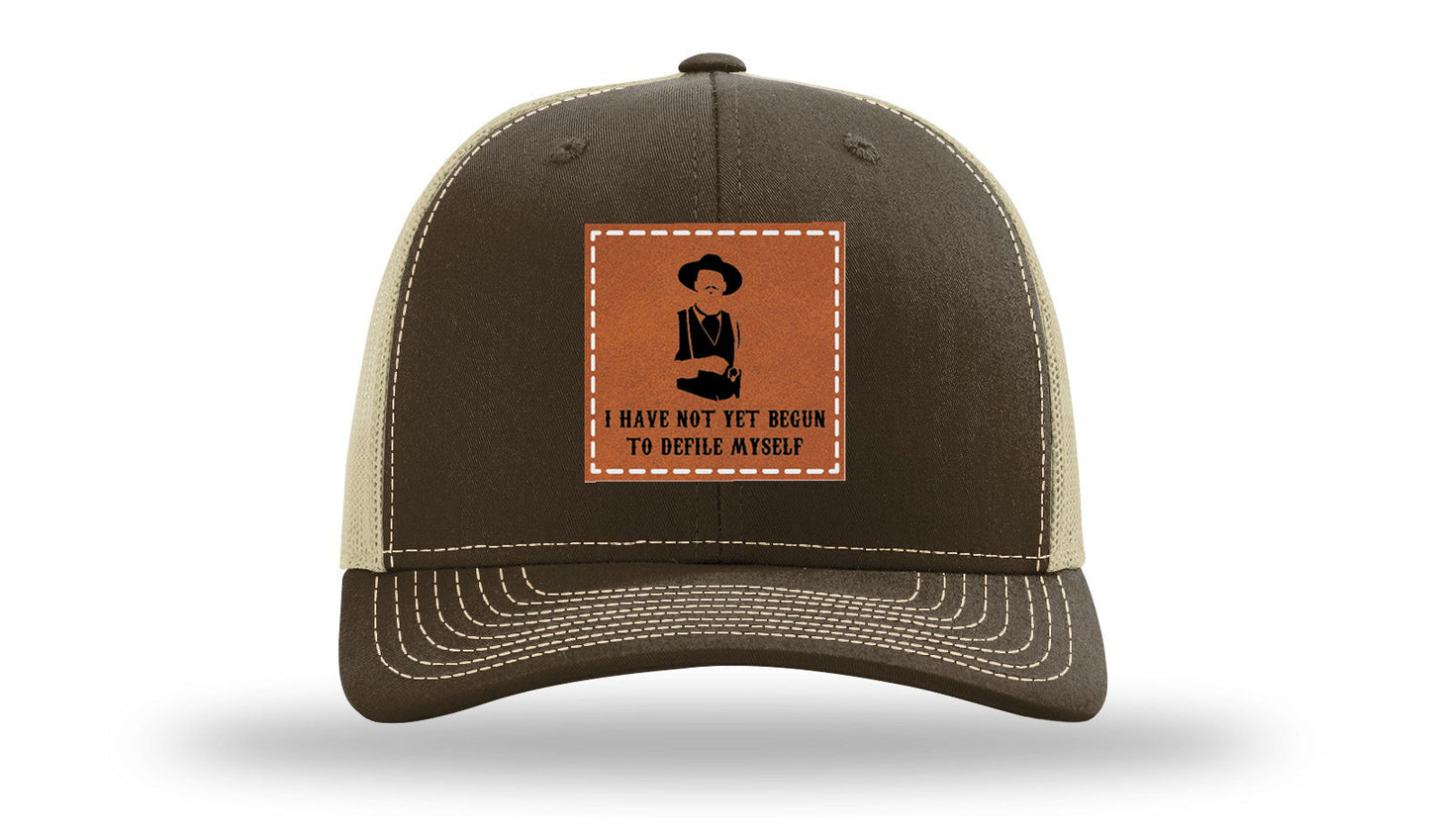 Not Yet Begun To Defile Leather Patch Richardson 112 Hat