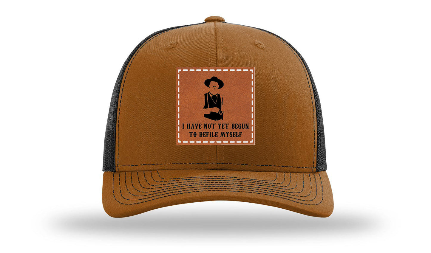 Not Yet Begun To Defile Leather Patch Richardson 112 Hat