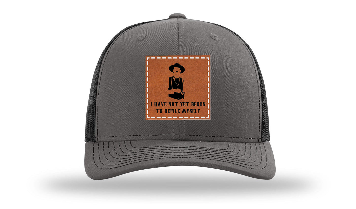 Not Yet Begun To Defile Leather Patch Richardson 112 Hat