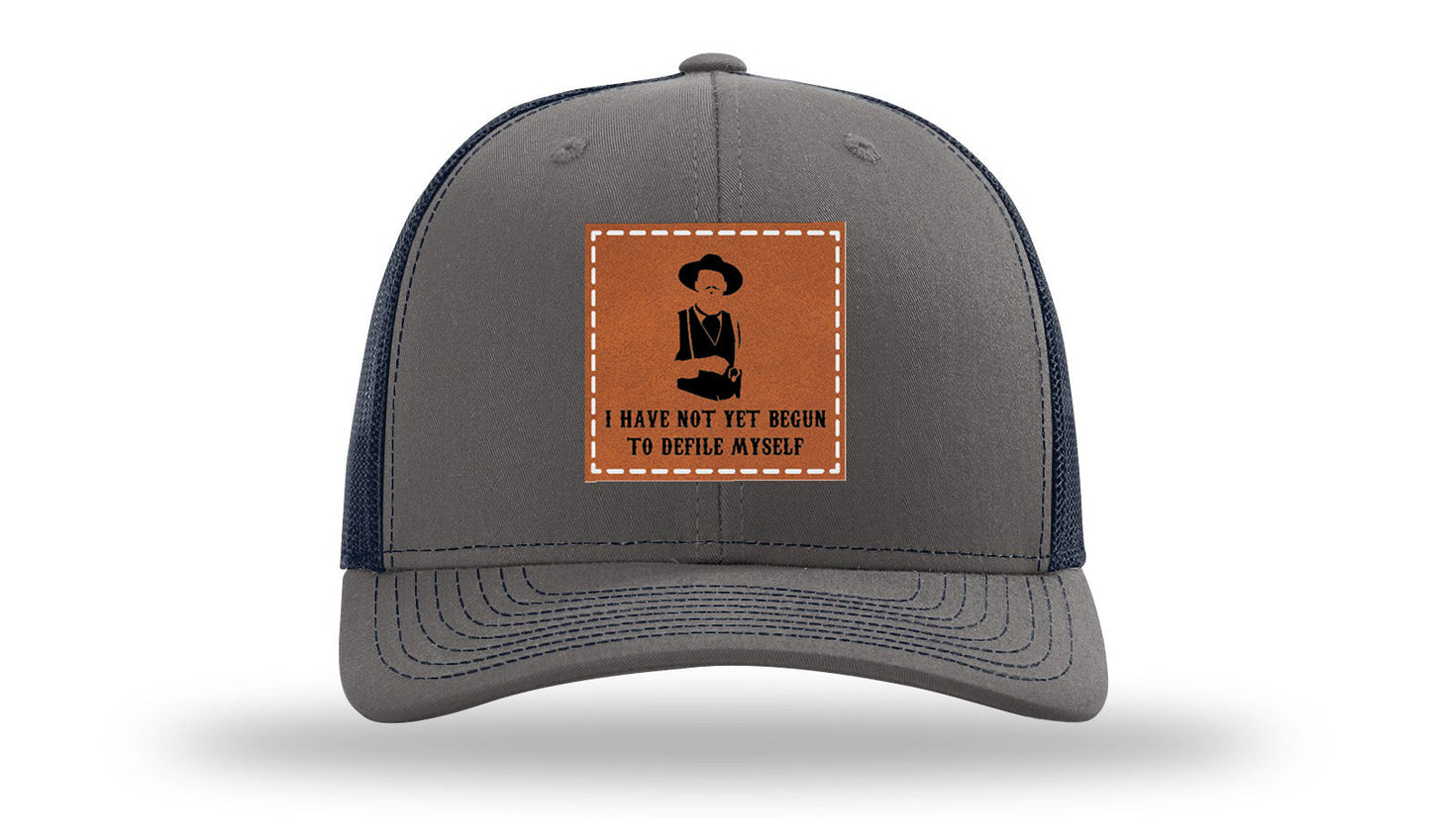 Not Yet Begun To Defile Leather Patch Richardson 112 Hat