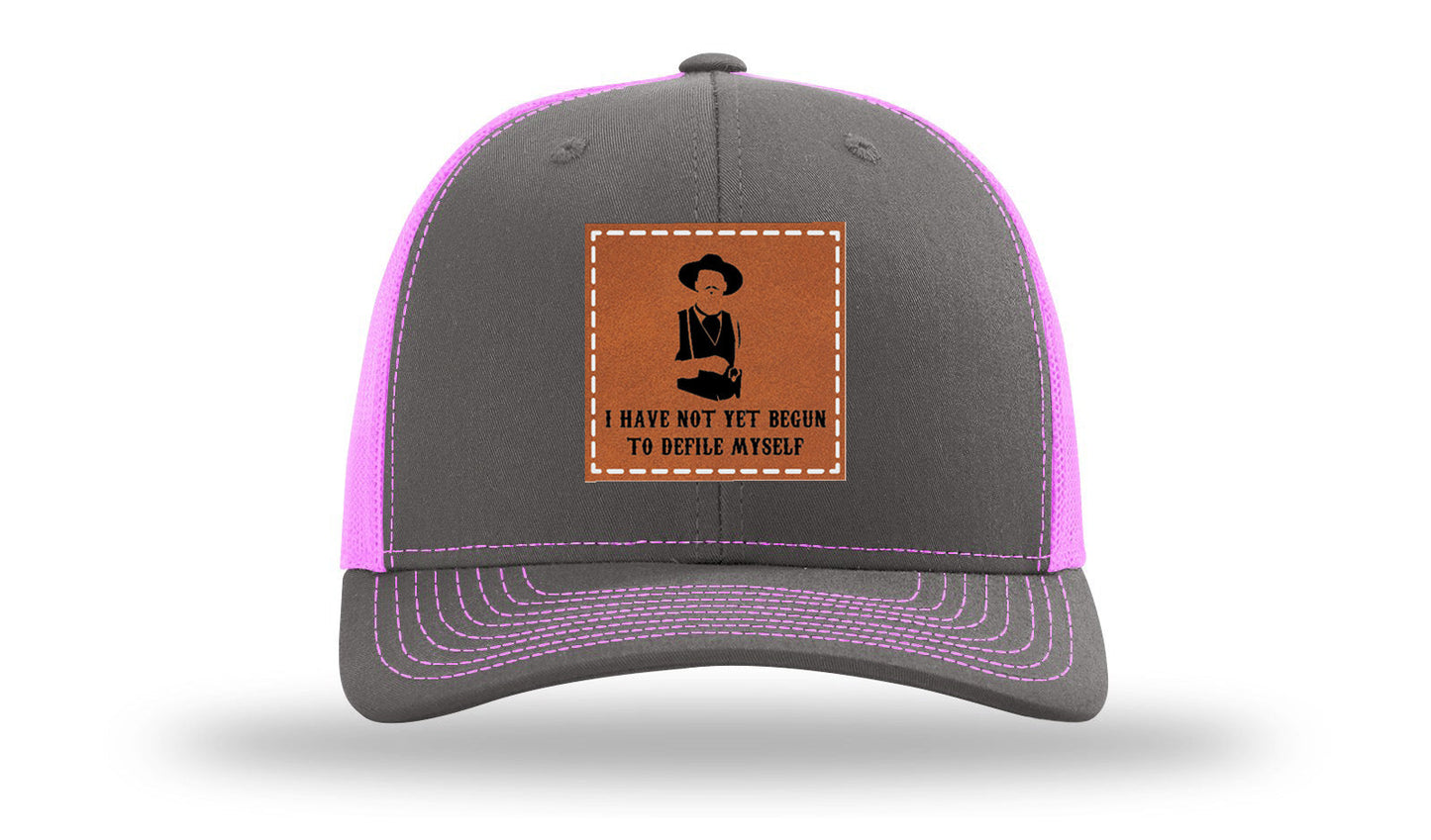 Not Yet Begun To Defile Leather Patch Richardson 112 Hat