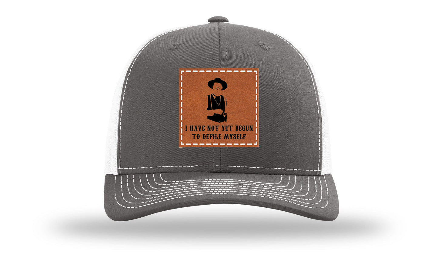 Not Yet Begun To Defile Leather Patch Richardson 112 Hat