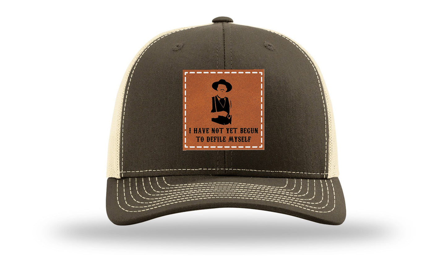 Not Yet Begun To Defile Leather Patch Richardson 112 Hat