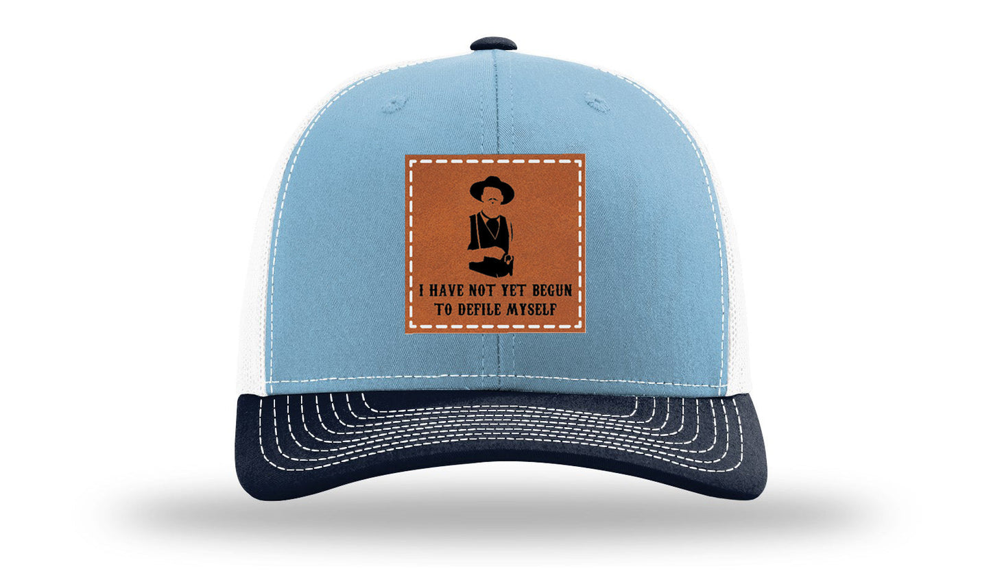 Not Yet Begun To Defile Leather Patch Richardson 112 Hat