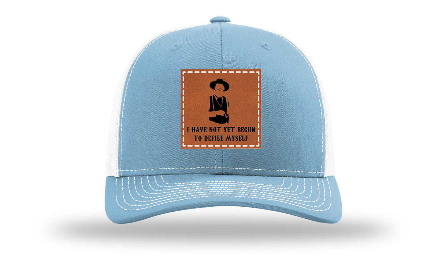 Not Yet Begun To Defile Leather Patch Richardson 112 Hat