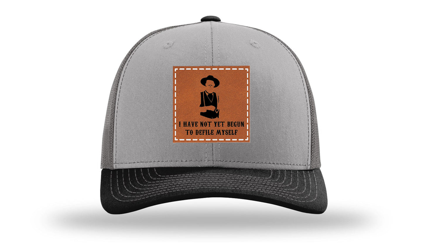 Not Yet Begun To Defile Leather Patch Richardson 112 Hat