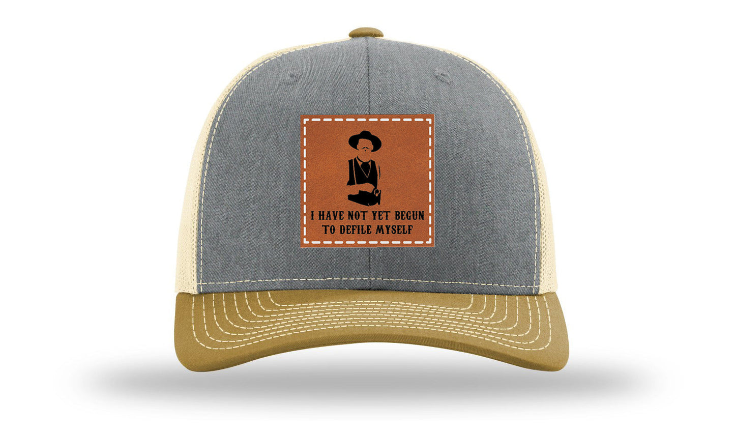 Not Yet Begun To Defile Leather Patch Richardson 112 Hat