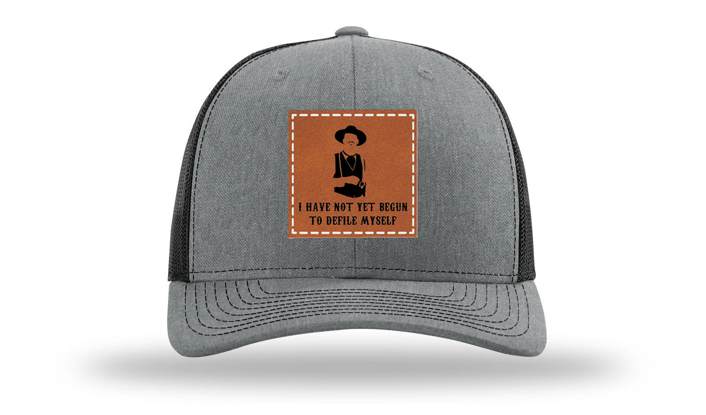 Not Yet Begun To Defile Leather Patch Richardson 112 Hat