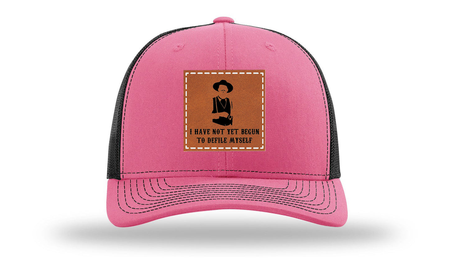 Not Yet Begun To Defile Leather Patch Richardson 112 Hat