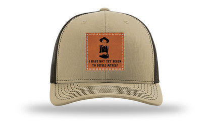 Not Yet Begun To Defile Leather Patch Richardson 112 Hat