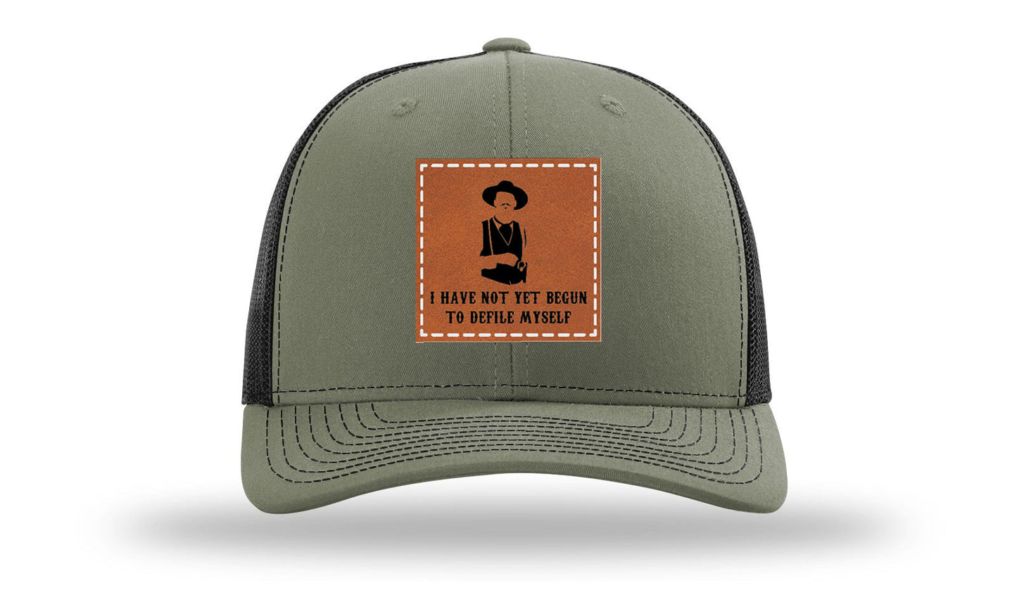 Not Yet Begun To Defile Leather Patch Richardson 112 Hat